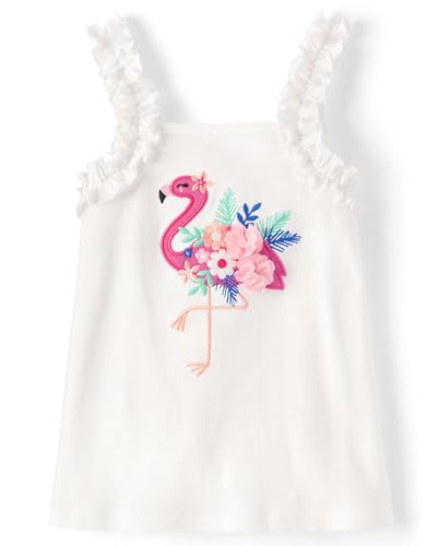 Gymboree,Girls,and Toddler Sleeveless Fashion Top,10,White Flamingo