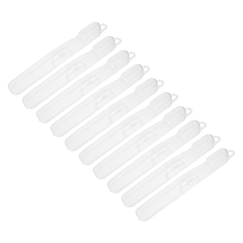 SHERCHPRY 10pcs Portable Toothbrush Storage Boxes Compact Toothbrush Organizers with Hanging Design for Travel Outdoor Use and Home Material Space Saving