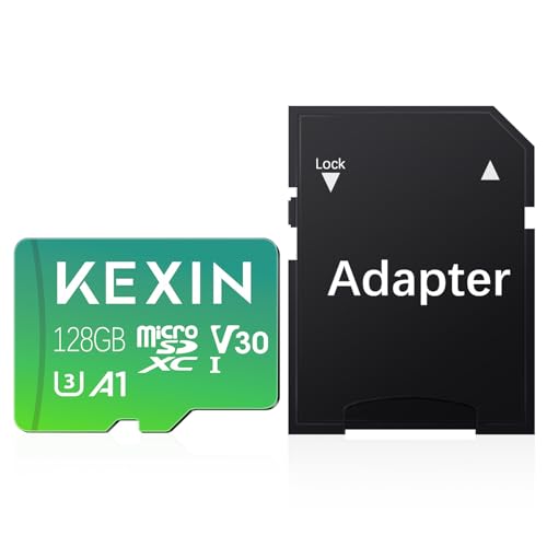 Image of KEXIN 128GB Micro SD Card with SD Adapter, microSDXC UHS-I U3 V30 A1 Memory Card, 95MB /s Read 40MB /s Write, 4K UHD High Speed TF Card for GoPro, Drone, DSLR Camera, Android Phone (128GB)