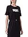 Produktbild DKNY Women's Logo Drawstring Waist Dress with Short Sleeves in Cotton Modal, Black, XL