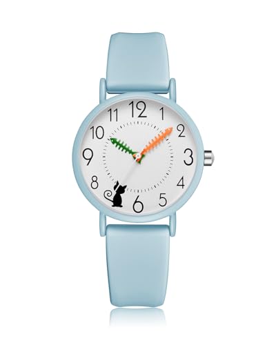 CIVO Montre-Femme Silicone-Bleu Analogique-Quartz Montre-Bracelet-Femme - Minimaliste Montre Etanche pour Dames Classique, Élégant Cadeau pour Femme