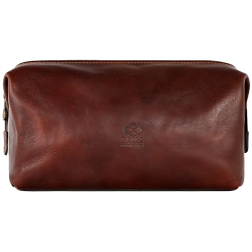 Time Resistance Leather Toiletry Bag
