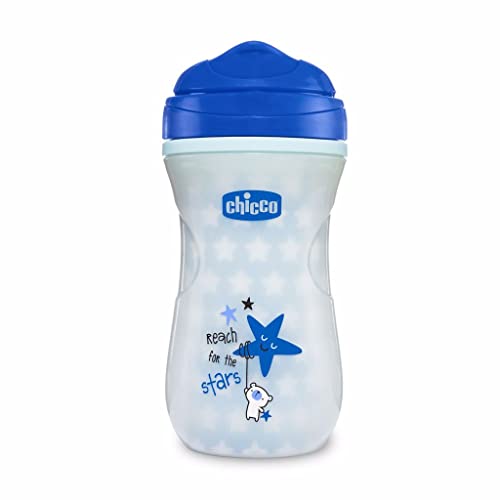 Chicco Vaso Infantil Luminoso, Vaso Antiderrame de 266 ml, Vaso Aprendizaje para Bebés + 14...