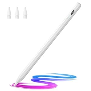Stylus Pen for iPad(2018-2025)-2X Faster Charge Pixel Precision, Tilt Sensitive Stylus Pen Compatible Apple iPad 11/10/9/8/7/6th Gen, Pro 12.9/11/13 Inch M4, Air 3/4/5/M2/M3, Mini5/6, White