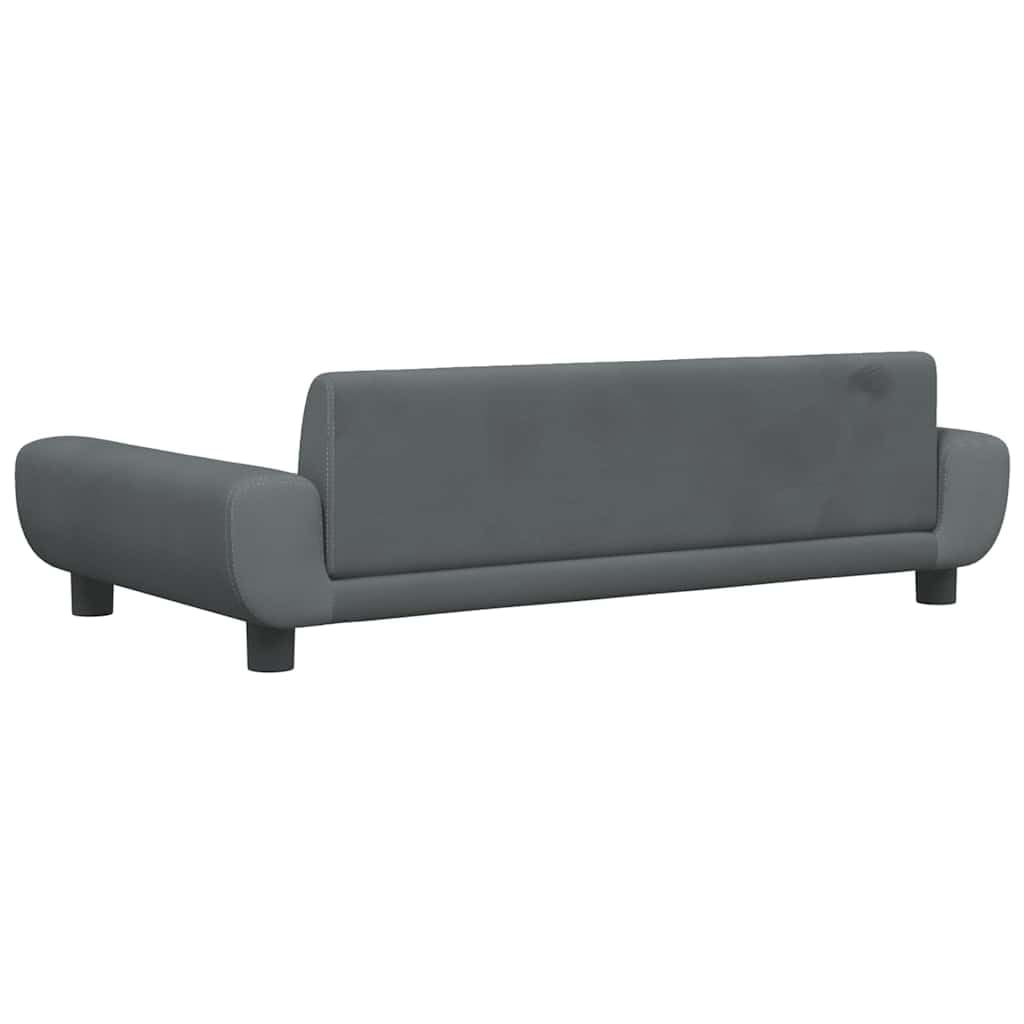 vidaXL Cama para Perros de Terciopelo Gris Oscuro 100x54x33 cm, sofá para Perros, Cama para Cachorros, Asiento para Perros, sofá para Mascota