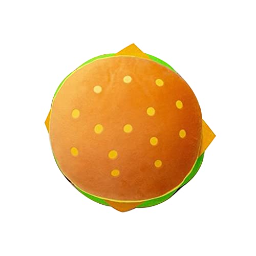 Cartoon Burger Kissen, Asudaro Sofa Lendenkissen Hamburger Lebensmittel Simulation Plüsch 3D Kreative Lebensmittel Realistische Weiche Hamburger Kissen Gefüllte Hamburger Plüsch Kissen Geschenk,Orange Cover