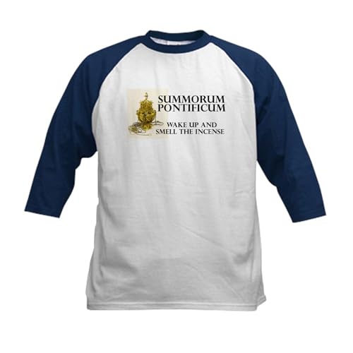 CafePress Summorum Pontificum Kids Baseball Jersey Kids Cotton Baseball Jersey, 3/4 Raglan Sleeve Shirt Navy/White