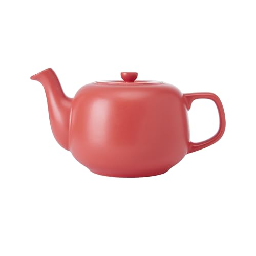 La Cafetière, Teiera classica con comodo manico e beccuccio antigoccia, da 4 tazze, adatta per tè in bustine, tradizionale, facile da pulire, lavabile in lavastoviglie, 1,2 l, rosso