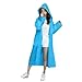 SOLARAMINDS Reusable Impermeable Women Men Outdoor Raincoat Frosted Thickened Adult Clear Portable Hooded Rainwear-Blue-Style B