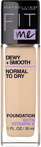 Maybelline New York Fit Me Dewy + Smooth SPF 18 Liquid Foundation Makeup, Light Beige, 1 Count