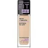 Maybelline New York Fit Me Dewy + Smooth Foundation Makeup, Light Beige, 1 Fl. Oz (Pack of 1)