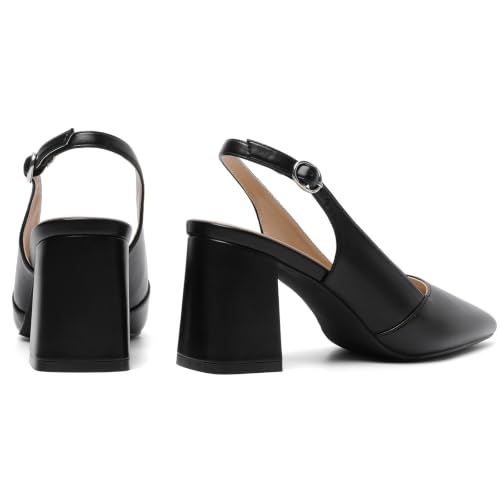 Image of Mostrin Kitten Heels for Women Slingback Pointed Closed Toe Heels Women's Pumps Shoes for Wedding, Party, Commuting