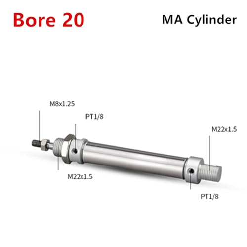 Mini cilindro MA Bore 40 MA40x25-S MA40x50-S de vástago inoxidable resistente 6