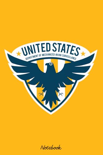 United States Department of Mechanized Avian Surveillance Notebook: Diary, Matte Finish Cover, Planner, Journal, 6x9 120 Pages, 