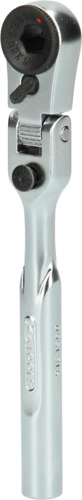KS Tools 918.1560 1/4 Inch Bit Joint Reversible Ratchet, Length 119 mm, Multicoloured