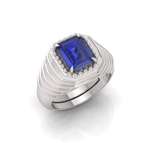 Bague Panchdhatu saphir bleu naturel 5,25 cts, le cadeau spirituel idéal