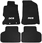 Floor Mat Compatible With 2002-2006 Acura RSX, DC5 Logo Factory Fitment Front & Rear Nylon Black Car Floor Carpets Carpet Liner by IKON MOTORSPORTS, 2003 2004 2005