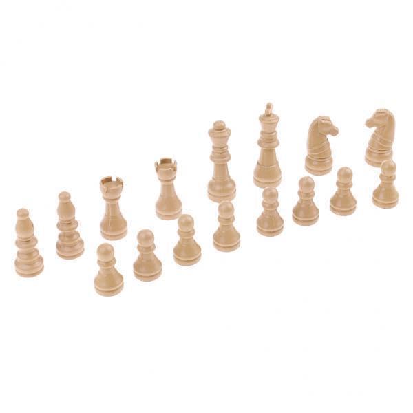 UJEAVETTE Toy 3x16 Pieces Replacement Plastic Chess Pieces/Chessman Set Beige Contemporary Chess-image-23