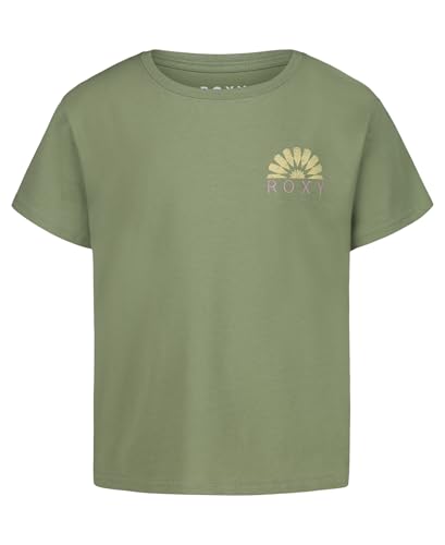Image of Roxy Girls' Short Sleeve Boyfriend Fit Logo Tee, Crew Neck Graphic T-Shirt, Soft & Comfortable