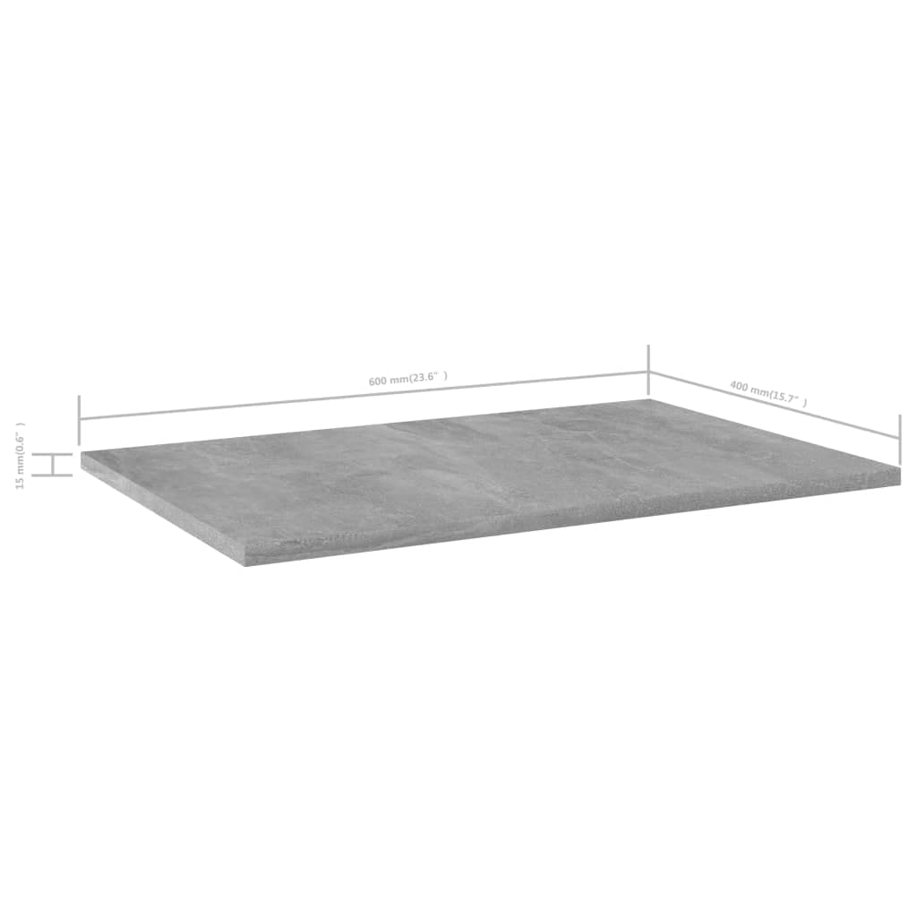 Bücherregal-Bretter 4 Stk Betongrau 60x40x1,5 cm Holzwerkstoff Regalsystem Wandaufbewahrung Schwerlast Bodenmodul für Schlafzimmer Wohnzimmer Büro Küche