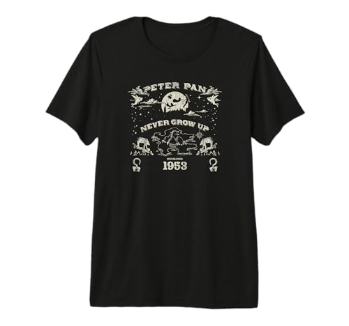 T-shirt Peter Pan Disney Never Grow Up en coton premium pour adulte