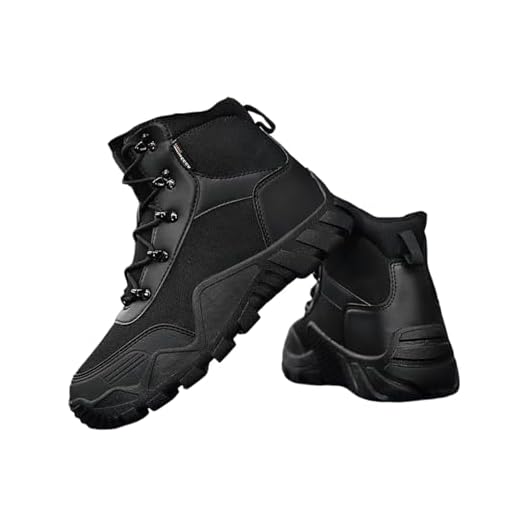 Botas Táticas Militares Do Trabalho Dos Homens, Botas De Combate Respiráveis Com Cadarço E Cano Alto Antiderrapante Masculino Plus Size, Calçados De Trabalho Combate Duráveis Botas (Color : Black, S