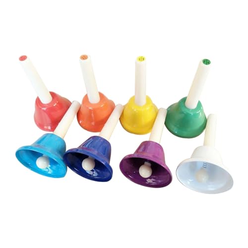 8 Piezas Campanas de Metal Diatónicas Coloridas Campanas de Mano Campanas de Percusión de Mano Coloridas campanillas instrumento Musical para