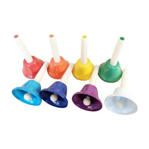 8 Piezas Campanas de Metal Diatónicas Coloridas Campanas de Mano Campanas de Percusión de Mano Coloridas campanillas instrumento Musical para