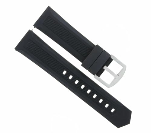 Ewatchparts 22mm Rubber Watch Band Strap Compatible With Tag Heuer Carrera F1 Formula WAH1010,WAH1011 Black