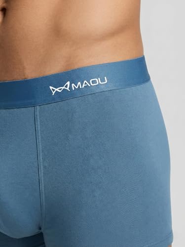 Image of MAOU Men's Premium Cotton Modal Boxer Briefs | Ultra-Soft Stretch Fabric with 5% Spandex | Moisture-Wicking, Breathable, No Ride-Up Underwear for Daily Comfort (M-XL)