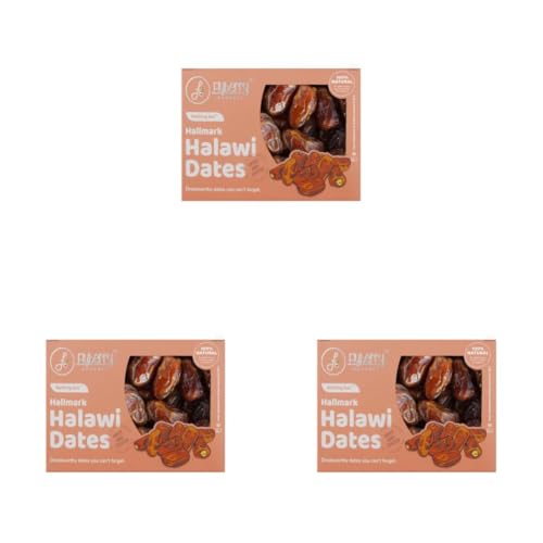 Image of Flyberry Gourmet Halawi Dates (Khajoor /Khajur) 200g | 100% Natural | Rich in Calcium, Iron and Potassium | Instant Energy (Pack of 3)