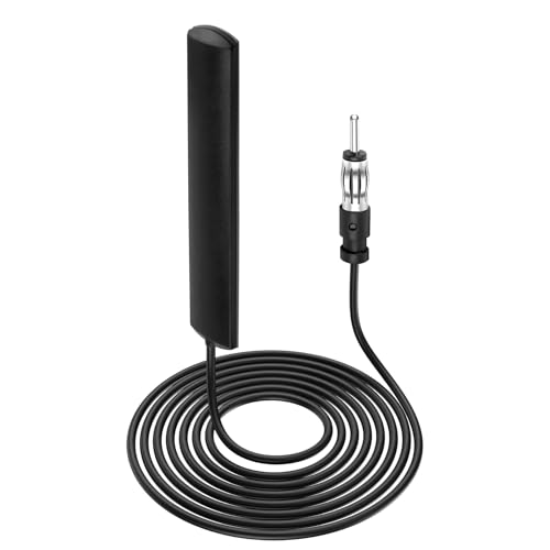 DAB Antenne Auto mit DIN Stecker, Autoantenne als Scheibenantenne Autoradio mit 5M Verlängerungskabel, Selbstklebende Radioantenne Fahrzeug Stereo Empfänger geeignet für Auto LKW Digitalradio Empfang