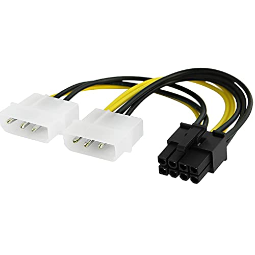 CABLEPELADO Cable alimentación 4 Pines Macho Molex a 8 Pines PCI Express | Cable de fuente de alimentación a Tarjeta gráfica | 8 Pin PCI | 15 cm