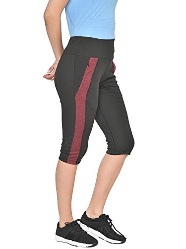 Image of CHKOKKO Women's Skinny Fit Polyester Workout Capri