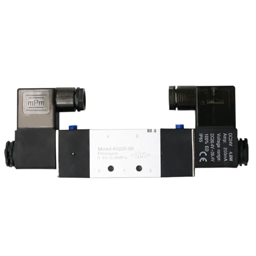 Électrovanne 4V220-08 pour contrôle de vérin double effet air comprimé 1/4