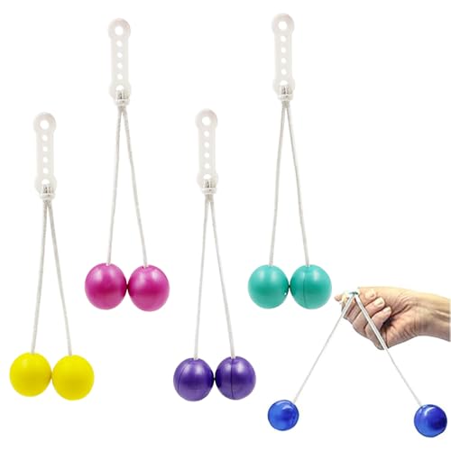 HVZUM 4 Pairs Lato Lato Clack Balls Ladder Balls Toss Game Balls Childrens and Adults Pressure reducing Balls Used for Training Balance Ability Concentration (Randomly Send 4 Colors)