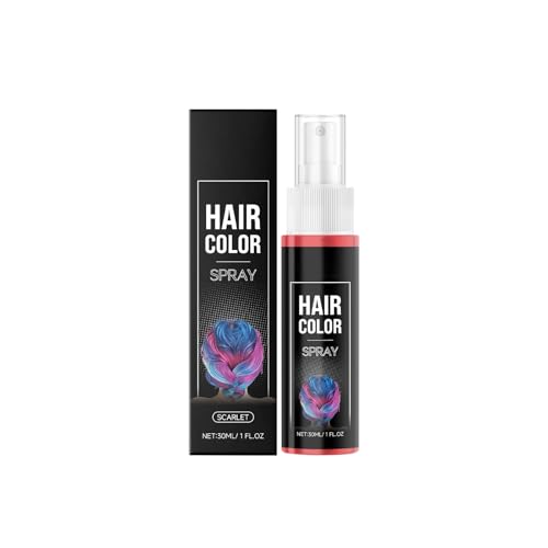 Tinte temporal para el cabello en espray para niños y adultos, lavable a máquina, para fiestas, Halloween, Navidad (rojo)