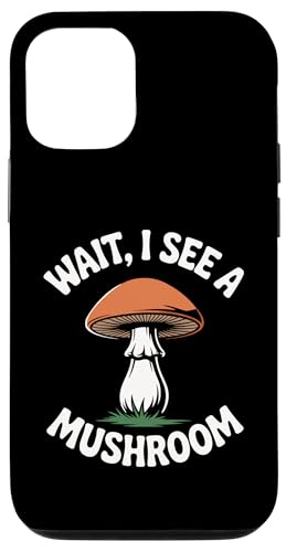 �҂��āAI See a Mushroom Forager �ۊw�� �L�m�R �X�}�z�P�[�X iPhone 12/12 Pro �p