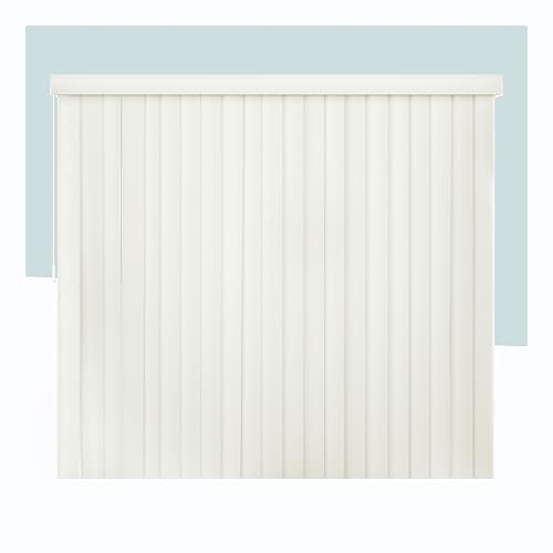 CHICOLOGY Vertical Blinds for Sliding Glass Doors & Patio Doors, Oxford Alabaster (Vinyl), 3.5' PVC Slats, Cordless Wand Tilt + Traverse, Reversible Stack Left/Right, Valance Included, 78' W x 84' H