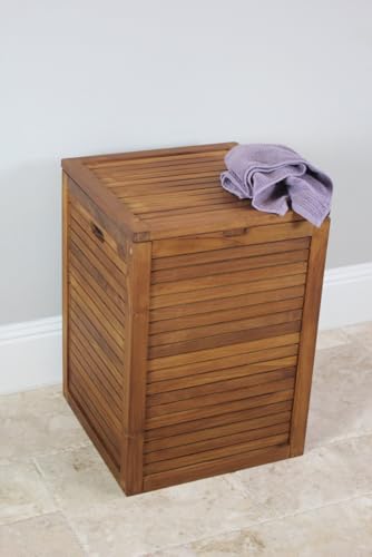 Image of The Original Spa Large Size Teak Laundry or Storage Hamper