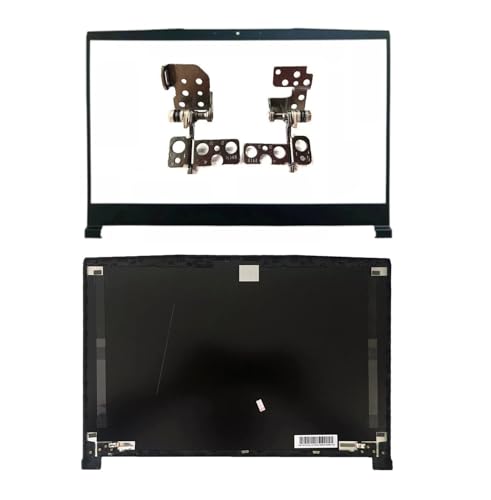 Wzqrps New Replacement Laptop LCD Cover Back Rear Top Lid Hinges Front Bezel for MSI GF65 GF63 Thin 9SD 9SE MS-16W1 MS-16W2 3076R1A211HG 3076R1B211TA Black