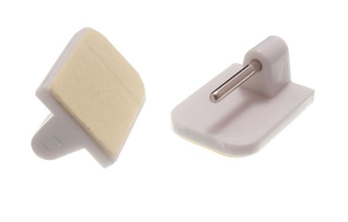 Fil à rideau net blanc et crochets d'extrémité à coller pour fixation de voilage x100