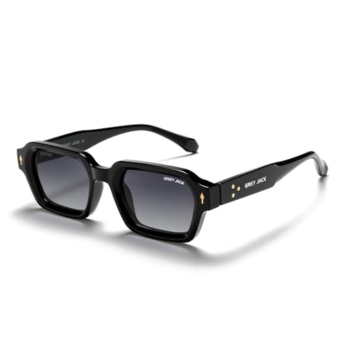 Image of grey jack TR90 Rectangle Polarized Sunglasses for Men Women,Stylish Full Rim Eyewear for UV Protection 21040