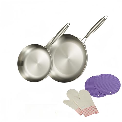 SanheKit 3-Ply Stainless Steel Frying Pan, 30 cm, Induction Compatible, Oven and Grill Safe, Fast and Even Heat, Pots and Pans, Frying Pan, Frying Pan, Kitchen, Cookware