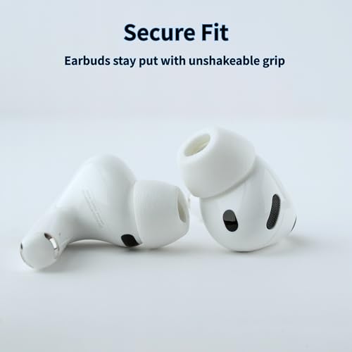 Image of Comply TrueGrip MAX | Premium Memory Foam Replacement Earbud Tips for Apple AirPods Pro Gen 3 | Long Lasting Comfort, MAX Durability, Secure Fit, Superior Noise Isolation| White (Medium) (1 Pair)