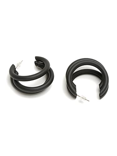 Celebrity Inspired Black Huggie Earrings, Women's