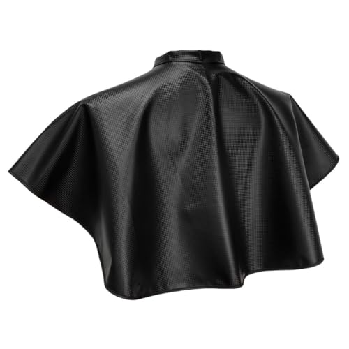 Mikikit Mantello per Colorazione Chioma Riutilizzabile Nero Scialle Corto da Salone per Taglio e Tinta Mantellina Protettiva Leggera per Parrucchieri e Uso Domestico