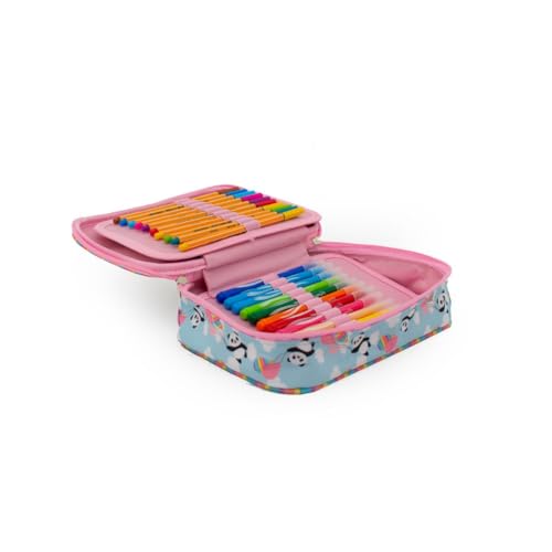 Estojo Box 100 Pens 2 divisorias Panda