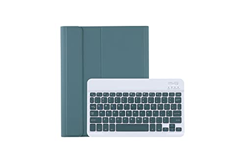 iPad Pro 11 2021 Coque Clavier QWERTY, Étui avec Détachable Sans Fil Bluetooth Fente Stylo Support Mince Intelligent Cuir PU Protection Housse pour iPad Pro 11 2021 (3rd génération) 11" - Vert foncé