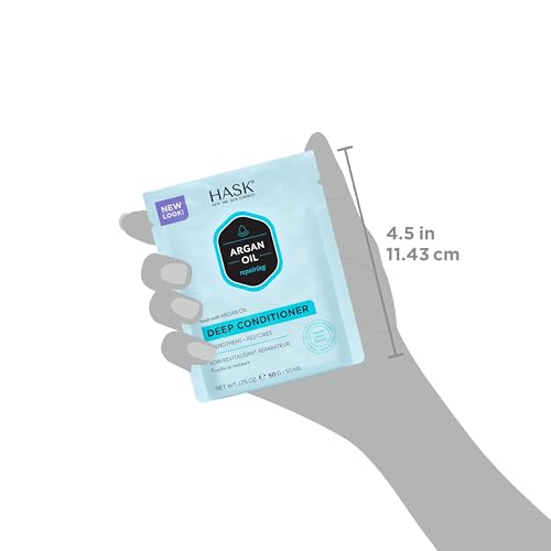 HASK Argan Oil 5-in-1 Leave-In Conditioner Duo (6oz-Qty 2) & Argan Oil Repairing Deep Conditioner Packette, Color Safe, Sulfate-Free, Paraben-Free, Gluten-Free, for All Hair Types